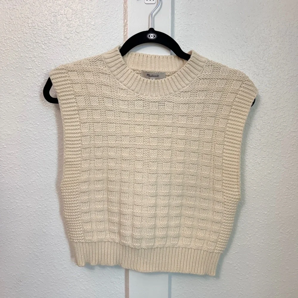 NWOT Madewell Cream Knit Sweater Size Small - Picture 2 of 16